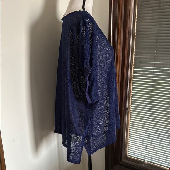 Anthropologie Akemi + Kin | Navy Blue Lace Blouse Size XS/S - Picture 3 of 8